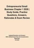 Comprehensive Guide to Entrepreneurship&colon; Types&comma; Theories & Female Perspectives 2026 &vert; Study Guide&comma; Practice Questions&comma; Answers&comma; Rationales & Exam Review