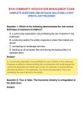 M100 COMMUNITY ASSOCIATION MANAGEMENT EXAM&NewLine;COMPLETE QUESTIONS AND DETAILED SOLUTIONS LATEST&NewLine;UPDATE JUST RELEASED