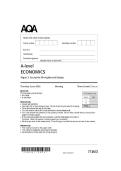 AQA A Level Economics 2026 Paper 3 question paper