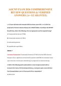 AOCNP EXAM 2026 COMPREHENSIVE&NewLine;REVIEW QUESTIONS & VERIFIED&NewLine;ANSWERS &lpar;A&plus; GUARANTEE&rpar;