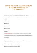 AOCNP PRACTICE EXAM QUESTIONS&NewLine;& VERIFIED ANSWERS &lpar;A&plus;&NewLine;GUARANTEE&rpar;