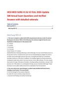 HESI MED SURG V1 & V2 FULL 2026 Update 500 Actual Exam Questions and Verified Answers with detailed rationale 
