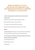 BIOD 101 MODULE 3 EXAM -&NewLine;ADVANCED CELL BIOLOGY AND&NewLine;METABOLISM QUESTIONS & VERIFIED&NewLine;ANSWERS &lpar;A&plus; GUARANTEE&rpar;