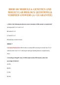 BIOD 101 MODULE 6&colon; GENETICS AND&NewLine;MOLECULAR BIOLOGY QUESTIONS &&NewLine;VERIFIED ANSWERS &lpar;A&plus; GUARANTEE&rpar;