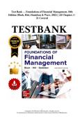 Test Bank &mdash; Foundations of Financial Management&comma; 18th &NewLine;Edition &lpar;Block&comma; Hirt&comma; Danielsen & Warr&comma; 2022&rpar; &vert; All Chapters 1&ndash;&NewLine;21 Covered