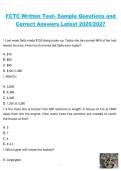 FCTC&comma; 2026&sol;2027&comma; Written Test Sample Questions and Correct Answers