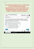ATI CAPSTONE PHARMACOLOGY 2 NEWEST 2026 &NewLine;ACTUAL EXAM&vert; RN ATI CAPSTONE &NewLine;PHARMACOLOGY 2 EXAM WITH COMPLETE 50 &NewLine;&lpar;SCREENSHOT&rpar; REAL EXAM QUESTIONS AND &NewLine;CORRECT VERIFIED ANSWERS&sol; ALREADY GRADED A&plus; 