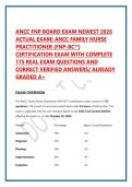 ANCC FNP BOARD EXAM NEWEST 2026 ACTUAL EXAM&vert; ANCC FAMILY NURSE PRACTITIONER &lpar;FNP-BC&trade;&rpar; CERTIFICATION EXAM WITH COMPLETE 175 REAL EXAM QUESTIONS AND CORRECT VERIFIED ANSWERS&sol; ALREADY GRADED A&plus;
