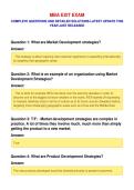 MBA EXIT EXAM&NewLine;COMPLETE QUESTIONS AND DETAILED SOLUTIONS LATEST UPDATE THIS&NewLine;YEAR JUST RELEASED
