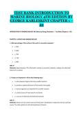 TEST BANK FOR INTRODUCTION TO MARINE BIOLOGY 4TH EDITION BY GEORGE KARLESKINT &ndash; COMPLETE CHAPTERS 1&ndash;20&comma; QUESTIONS & ANSWERS