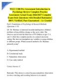  WGU C180 Pre-Assessment Introduction to Psychology Review Complete Practice Assessment Actual Exam 2026&sol;2027 Complete Exam-Style Questions with Detailed Rationales &vert; 100&percnt; Verified &vert; Pass Guaranteed &ndash; A&plus; Graded