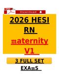 HESI RN Maternity V1 2026 &ndash; 3 Full Set Exam Questions & Answers PDF