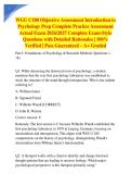 WGU C180 Objective Assessment Introduction to Psychology Prep Complete Practice Assessment Actual Exam 2026&sol;2027 Complete Exam-Style Questions with Detailed Rationales &vert; 100&percnt; Verified &vert; Pass Guaranteed &ndash; A&plus; Graded