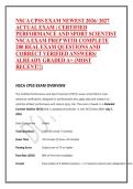 NSCA CPSS EXAM NEWEST 2026&sol; 2027 ACTUAL EXAM &vert; CERTIFIED PERFORMANCE AND SPORT SCIENTIST NSCA EXAM PREP WITH COMPLETE 200 REAL EXAM QUESTIONS AND CORRECT VERIFIED ANSWERS&sol; ALREADY GRADED A&plus; &lpar;MOST RECENT&excl;&excl;&rpar;