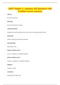 A&P Chapter 1&colon; Anatomy 101 Questions with&NewLine;Verified Correct Answers