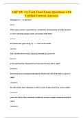 A&P 101 IvyTech Final Exam Questions with&NewLine;Verified Correct Answers
