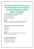 NURS 299 Exam 6 Newest 2026&sol;2027 Actual Exam With Complete Real Exam Questions and Correct Verified Answers&sol;Already Graded A&plus; &lpar;Brand New&excl;&excl;&rpar;