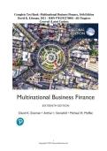 Complete Test Bank -Multinational Business Finance&comma; 16th Edition &NewLine;David K&period; Eiteman&comma; 2021 - ISBN 9781292270081 -All Chapters &NewLine;Covered &lpar;Latest Update&rpar;