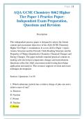 AQA GCSE Chemistry 8462 Higher &NewLine;Tier Paper 1 Practice Paper&colon; &NewLine;Independent Exam Preparation&comma; &NewLine;Questions and Revision