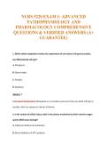 NURS 5220 EXAM 1&colon; ADVANCED&NewLine;PATHOPHYSIOLOGY AND&NewLine;PHARMACOLOGY COMPREHENSIVE&NewLine;QUESTIONS & VERIFIED ANSWERS &lpar;A&plus;&NewLine;GUARANTEE&rpar;