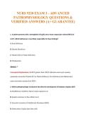 NURS 5220 EXAM 3 - ADVANCED&NewLine;PATHOPHYSIOLOGY QUESTIONS &&NewLine;VERIFIED ANSWERS &lpar;A&plus; GUARANTEE&rpar;