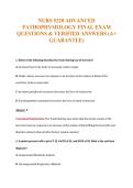 NURS 5220 ADVANCED&NewLine;PATHOPHYSIOLOGY FINAL EXAM&NewLine;QUESTIONS & VERIFIED ANSWERS &lpar;A&plus;&NewLine;GUARANTEE&rpar;