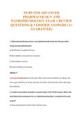 NURS 5220 ADVANCED&NewLine;PHARMACOLOGY AND&NewLine;PATHOPHYSIOLOGY EXAM 1 REVIEW&NewLine;QUESTIONS & VERIFIED ANSWERS &lpar;A&plus;&NewLine;GUARANTEE&rpar;