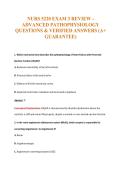 NURS 5220 EXAM 3 REVIEW -&NewLine;ADVANCED PATHOPHYSIOLOGY&NewLine;QUESTIONS & VERIFIED ANSWERS &lpar;A&plus;&NewLine;GUARANTEE&rpar;