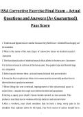 ISSA Corrective Exercise Final Exam Questions and Answers&comma; A&plus; Rated Exam Preparation Material 2027&sol;2028