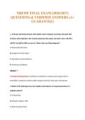 NREMT FINAL EXAM &lpar;2026&sol;2027&rpar;&NewLine;QUESTIONS & VERIFIED ANSWERS &lpar;A&plus;&NewLine;GUARANTEE&rpar;