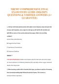 NREMT COMPREHENSIVE FINAL&NewLine;EXAM STUDY GUIDE &lpar;2026&sol;2027&rpar;&NewLine;QUESTIONS & VERIFIED ANSWERS &lpar;A&plus;&NewLine;GUARANTEE&rpar;