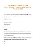 NREMT FINAL EXAM REVIEW&NewLine;QUESTIONS & VERIFIED ANSWERS &lpar;A&plus;&NewLine;GUARANTEE&rpar;