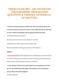 NREMT EXAM 2027 - ADVANCED EMT&NewLine;AND PARAMEDIC PREPARATION&NewLine;QUESTIONS & VERIFIED ANSWERS &lpar;A&plus;&NewLine;GUARANTEE&rpar;