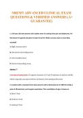 NREMT ADVANCED CLINICAL EXAM&NewLine;QUESTIONS & VERIFIED ANSWERS &lpar;A&plus;&NewLine;GUARANTEE&rpar;
