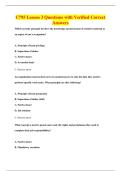 C795 Lesson 3 Questions with Verified Correct&NewLine;Answers