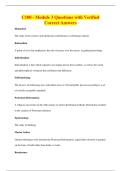 C100 - Module 3 Questions with Verified&NewLine;Correct Answers