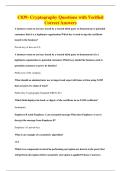 C839- Cryptography Questions with Verified&NewLine;Correct Answers