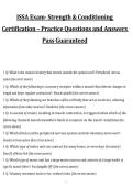 ISSA Strength & Conditioning Certification Practice Questions and Answers&comma; 2027&sol;2028 Exam Preparation Material
