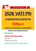 2026 VATI PN Comprehensive Predictor Form A Actual Questions & Answers &lpar;Latest PDF&rpar;