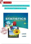 Test Bank for Elementary Statistics&colon; Picturing the World 6th Edition by Ron Larson and Betsy Farber &vert; Comprehensive Statistics Exam Prep &vert; Questions and Answers