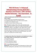 NSG 530 Exams 1&ndash;4 Advanced &NewLine;Pathophysiology Nursing 2026&sol;2027 &ndash; &NewLine;Questions and Answers &vert; 100&percnt; Verified &vert; &NewLine;Detailed Rationales &ndash; Pass Guaranteed &ndash; A&plus; &NewLine;Graded