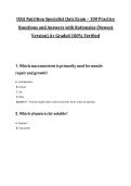 ISSA Nutrition Specialist Quiz Exam 100 Practice Questions and Answers with Rationales&comma; 2027&sol;2028 Exam Preparation Material