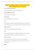 GRE Psychology Subject Practice Questions&NewLine;with Verified Correct Answers