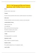 WGU C165 Integrated Physical Sciences&NewLine;Questions with Verified Correct Answers