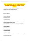 WGU Course C839 Intro to Cryptography Pre-&NewLine;assesment Questions with Verified Correct&NewLine;Answers