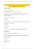 WGU D236 Pathophysiology Practice Questions&NewLine;with Verified Correct Answers