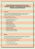 Wisconsin Nursing Jurisprudence Practice Exam &lpar;2 &NewLine;NEWEST VERSIONS&rpar;&ndash; Actual Questions with Answers & &NewLine;Rationales &vert; Instant Pdf Download &NewLine; &NewLine;