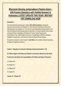 Wisconsin Nursing Jurisprudence Success Package &vert; Board of Nursing Practice Exam Bank &plus; Master Scope of Practice&comma; Patient Advocacy & Legal Mandates &vert; Verified A&plus; Grade