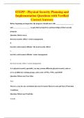 STEPP - Physical Security Planning and&NewLine;Implementation Questions with Verified&NewLine;Correct Answers