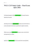 WGU C215 Study Guide &ndash; Final Exam&NewLine;Q&A 2026&NewLine;